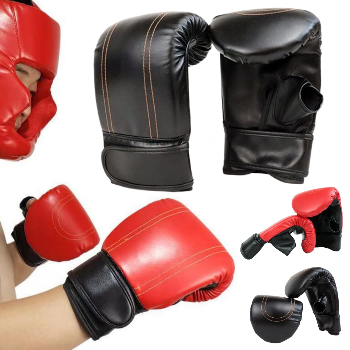 Boxing Glove Set - قفازات ملاكمة من الجلد الصناعي للرجال